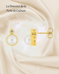 Boucles d'oreilles en Or 750/000 et perles de culture