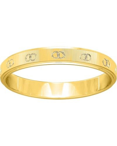 Alliance Ruban en Or 750/000 aux motifs "anneaux croisés"