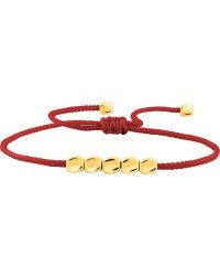 Bracelet cordon rouge ajustable et Acier doré