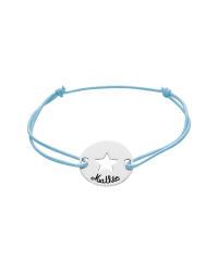 Bracelet cordon bleu en Argent 925/000 personnalisable