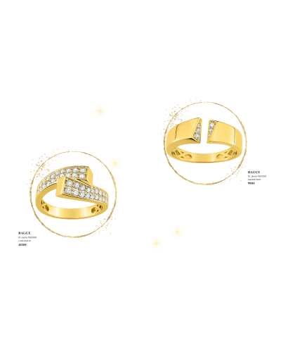 Bague Toi&Moi Trilogie de diamants sur Or jaune 750/000 - 2
