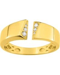 Bague Toi&Moi Trilogie de diamants sur Or jaune 750/000