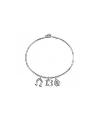 Bracelet porte bonheur en Argent 925/000 et zirconiums