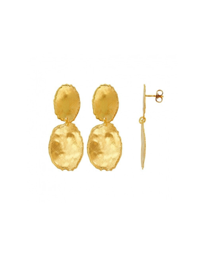 Boucles d'oreilles en Argent 925/000 doré formes ovales